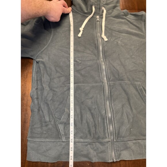 Everlane Green The Twill Full Zip Hoodie Relaxed Cotton Zip Up Sweater Mens Med - Picture 7 of 10